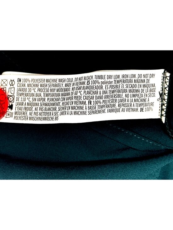 Forever 21 Size XL Teal Sheer Button Up Blouse Contrast Trim Officecore Workwear - Picture 8 of 10